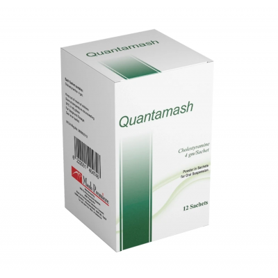 QUANTAMASH 4 GM ( CHOLESTYRAMINE ) POWDER FOR ORAL SUSPENSION 12 SACHETS